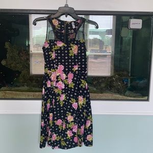 Small cotton tank top dress with sheer top panel